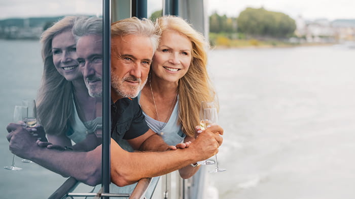 A couple sailing on Spirit of the Rhine